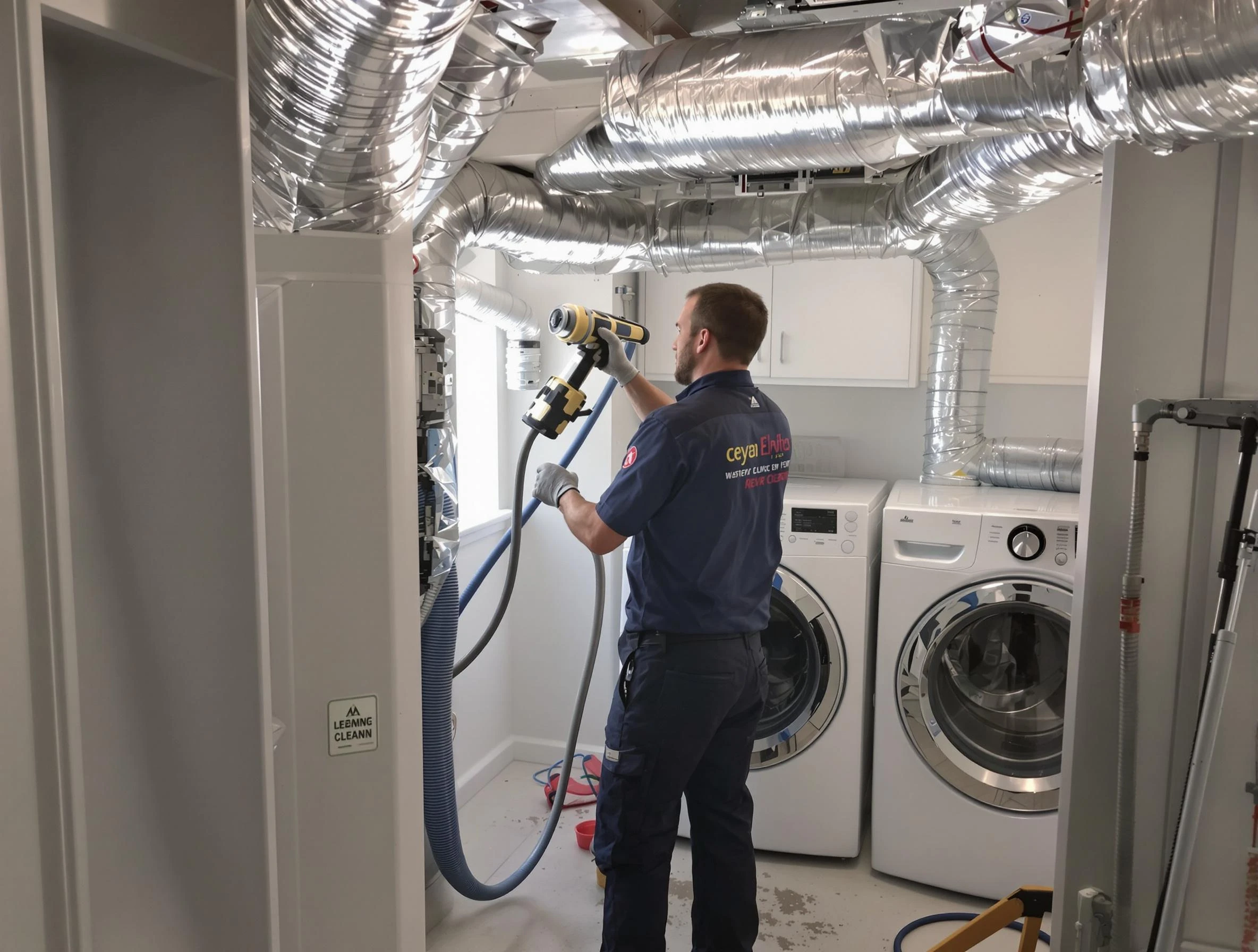 Sandia Heights Dryer Vent Cleaning specialist using advanced equipment for thorough duct cleaning in Sandia Heights